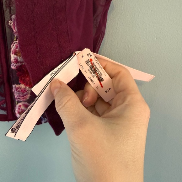 NEW Victoria's Secret Angels Floral Embroidered Unlined Corset Bra Maroon Small - Picture 3 of 3